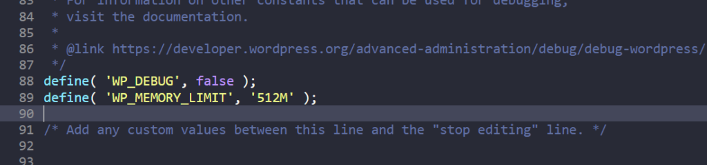 Увеличение лимита памяти WordPress в wp-config.php