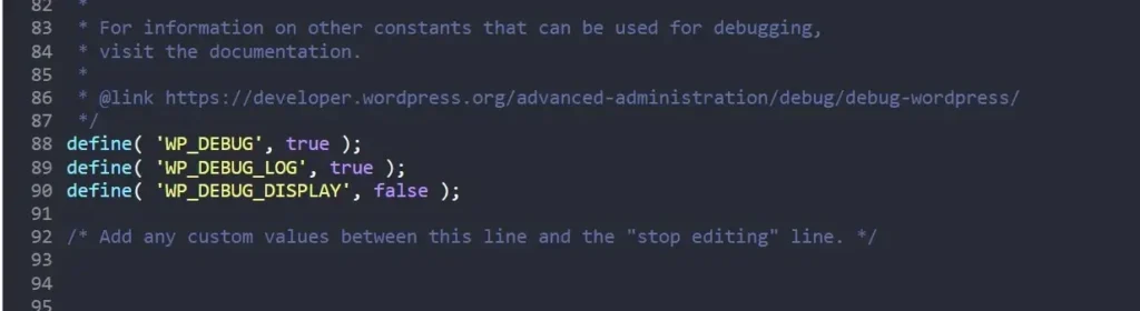 Включение WP_DEBUG_LOG в WordPress