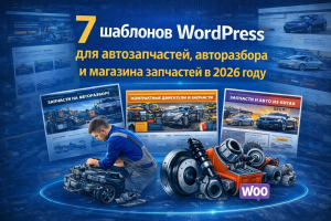 7 шаблонов WordPress для автозапчастей